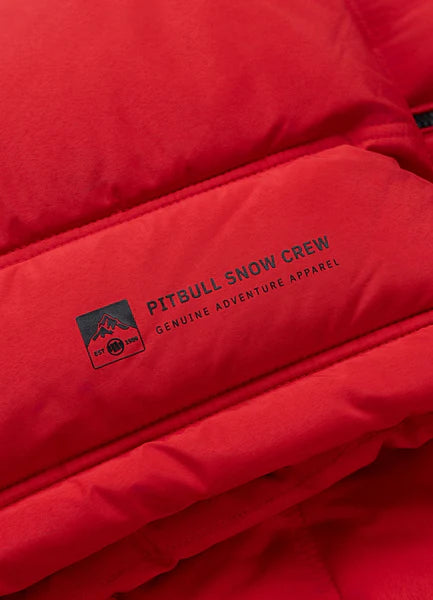 Men Quilted winter jacket with hood PIEDMONT - Fluo Red