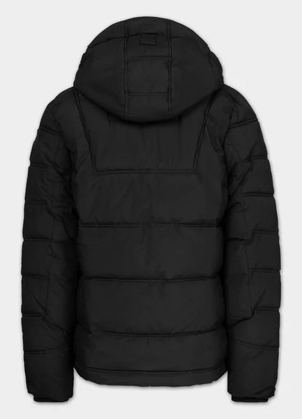 Men Quilted winter jacket with hood PIEDMONT - Black