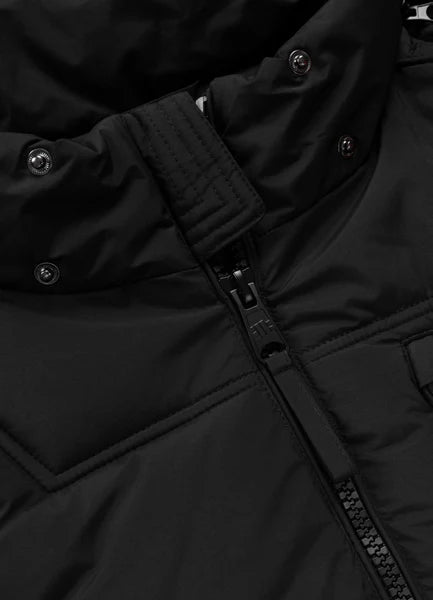 Men Quilted winter jacket with hood PIEDMONT - Black