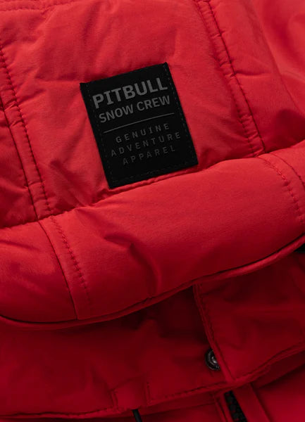 Men Quilted winter jacket with hood PIEDMONT - Fluo Red