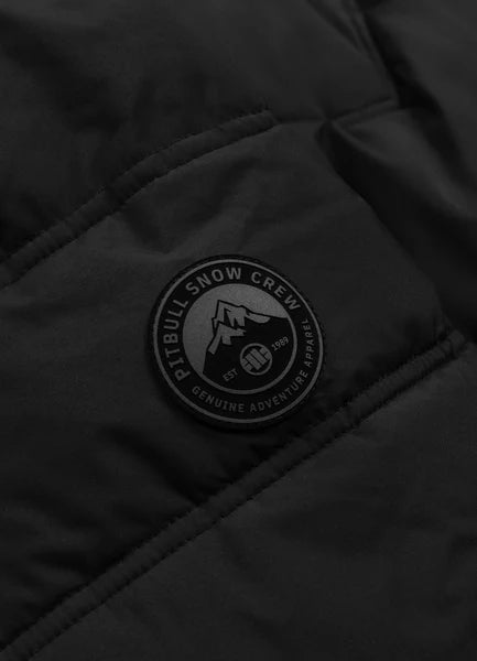 Men Quilted winter jacket with hood PIEDMONT - Black