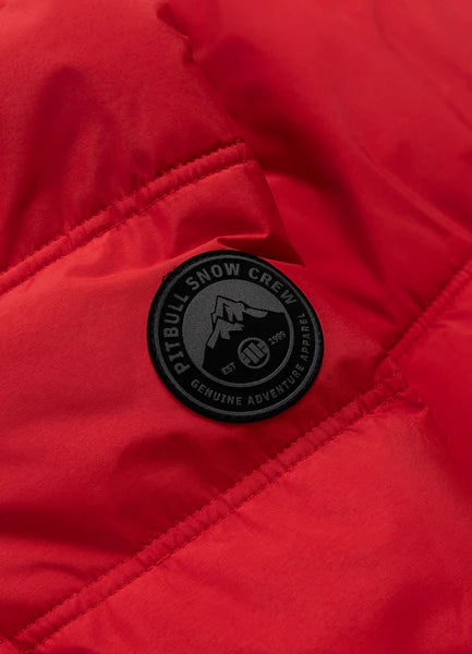 Men Quilted winter jacket with hood PIEDMONT - Fluo Red