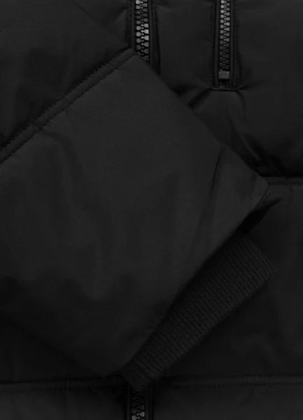 Men Quilted winter jacket with hood PIEDMONT - Black