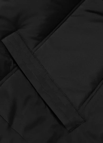 Men Quilted winter jacket with hood PIEDMONT - Black