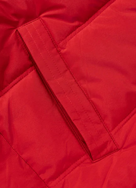 Men Quilted winter jacket with hood PIEDMONT - Fluo Red