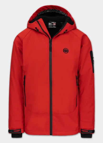 Men Winter hooded softshell jacket ROCKFISH - Fluo Red