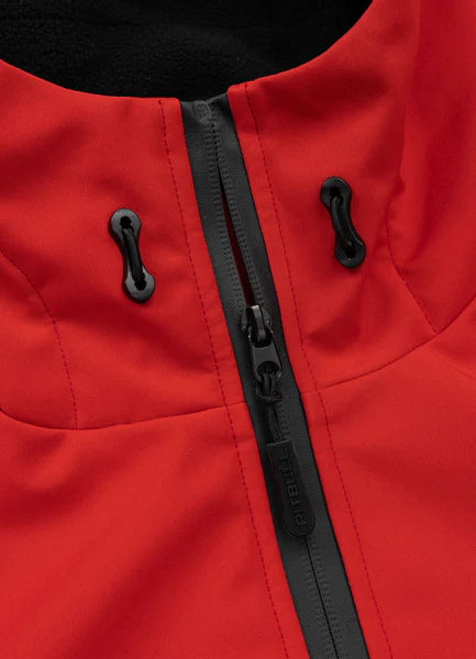 Men Winter hooded softshell jacket ROCKFISH - Fluo Red