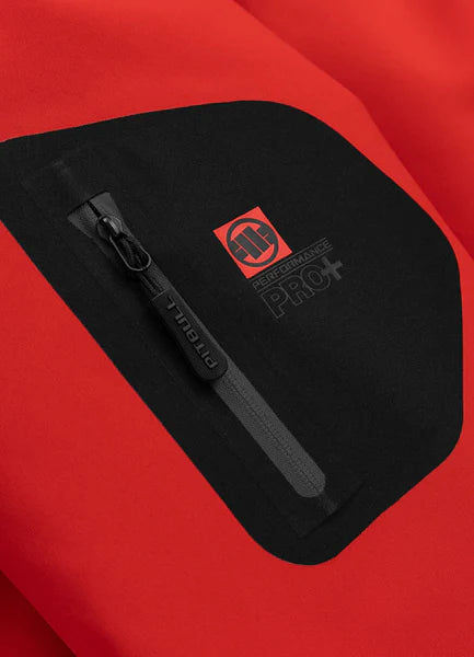 Men Winter hooded softshell jacket ROCKFISH - Fluo Red