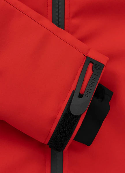 Men Winter hooded softshell jacket ROCKFISH - Fluo Red