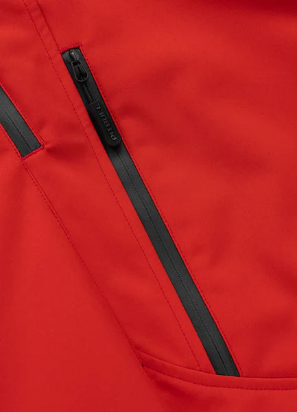 Men Winter hooded softshell jacket ROCKFISH - Fluo Red