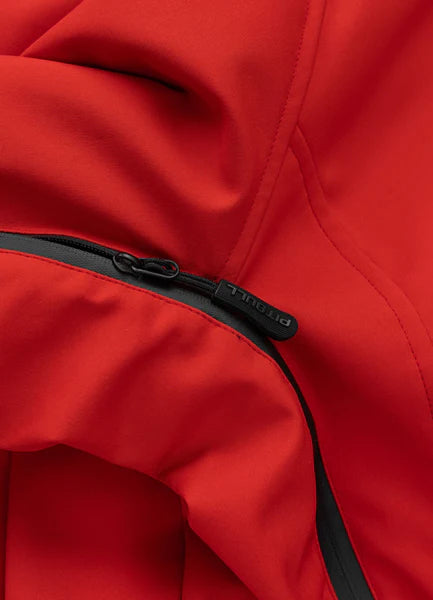 Men Winter hooded softshell jacket ROCKFISH - Fluo Red