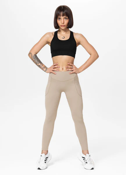 Women's Sports Leggings AVENIDA - Light brown
