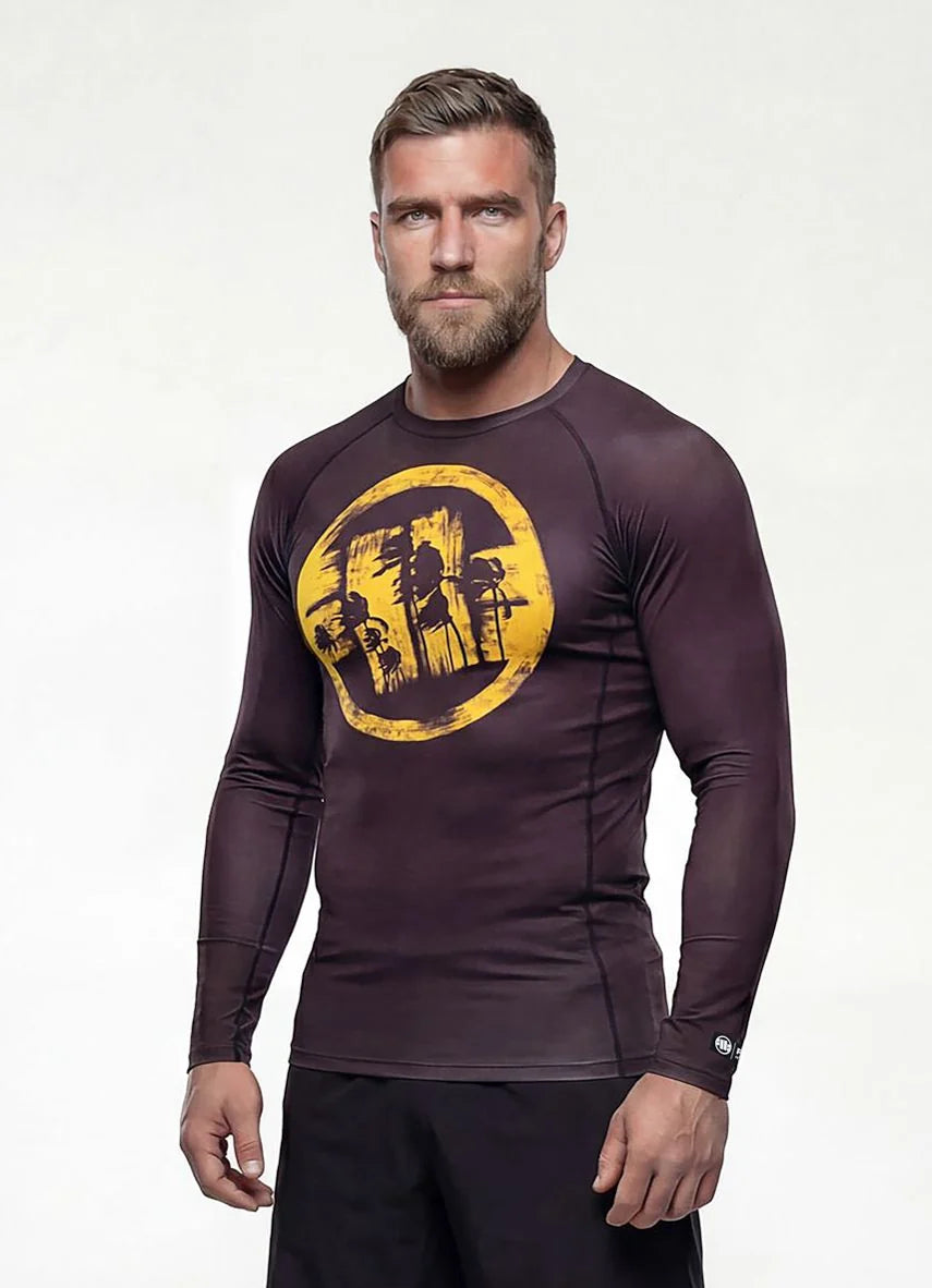 Rashguard longsleeve LOGO PALMS - Brown