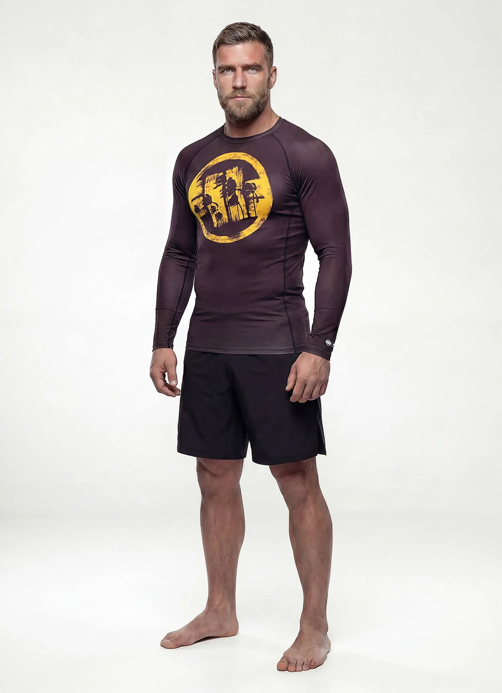 Rashguard longsleeve LOGO PALMS - Brown