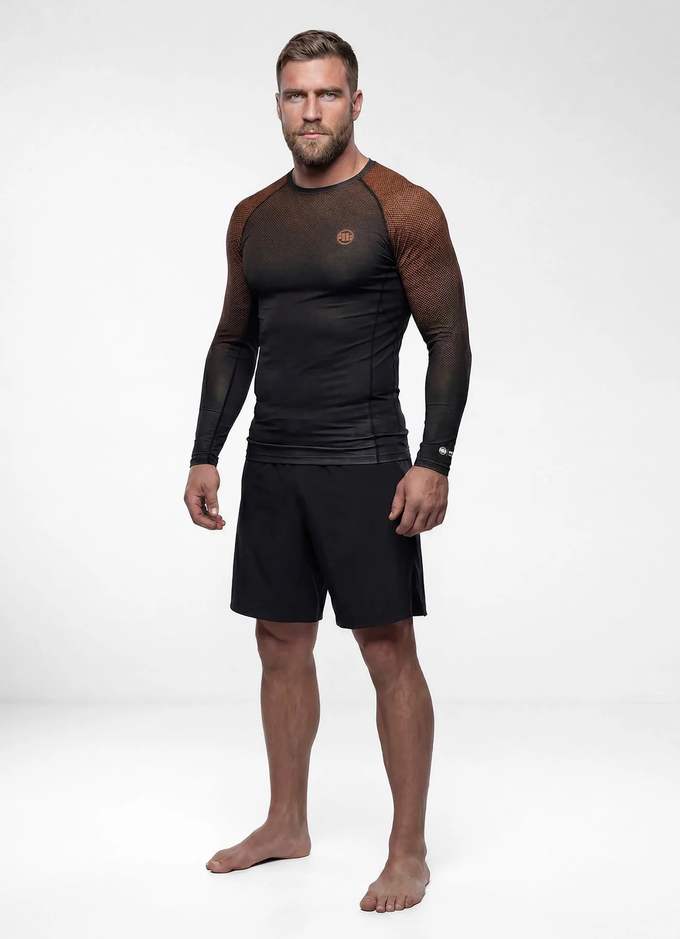 Rashguard longsleeve RANKED - Black/Brown