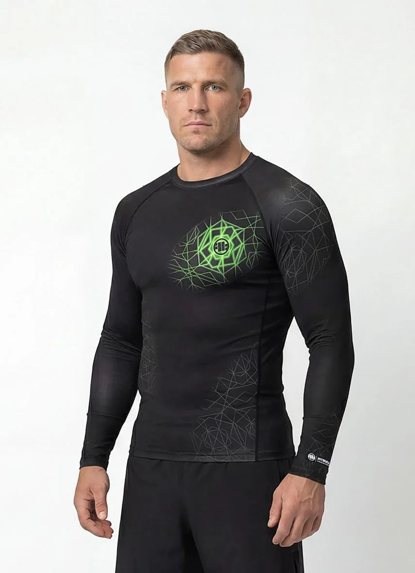 Rashguard longsleeve RAY - Black/Fluo Green