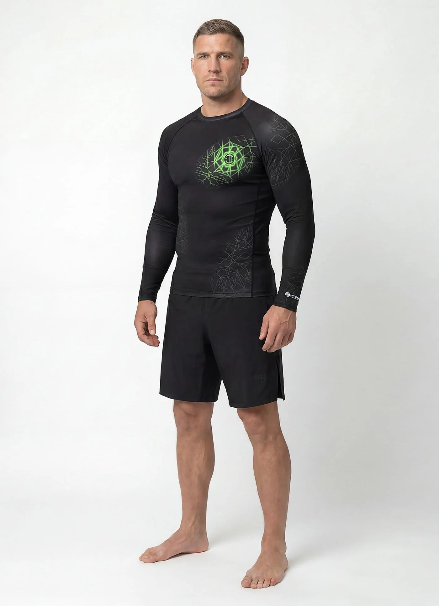 Rashguard longsleeve RAY - Black/Fluo Green