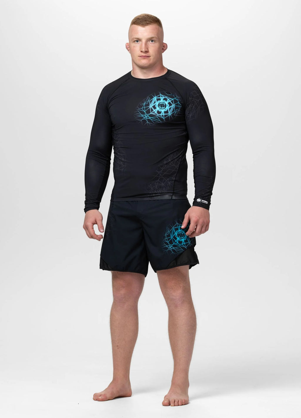 Rashguard longsleeve RAY -  Black/Sky Blue