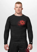 Rashguard longsleeve RAY - Black/ Fluo Red
