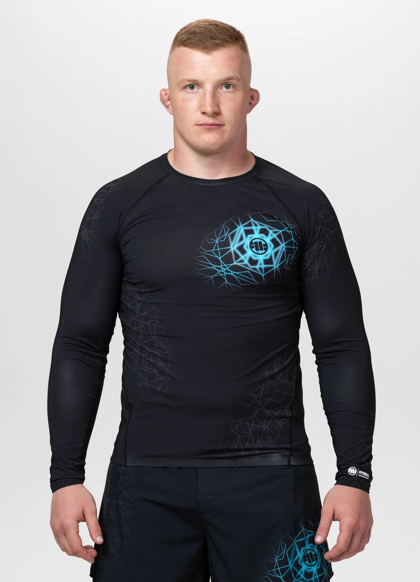 Rashguard longsleeve RAY -  Black/Sky Blue