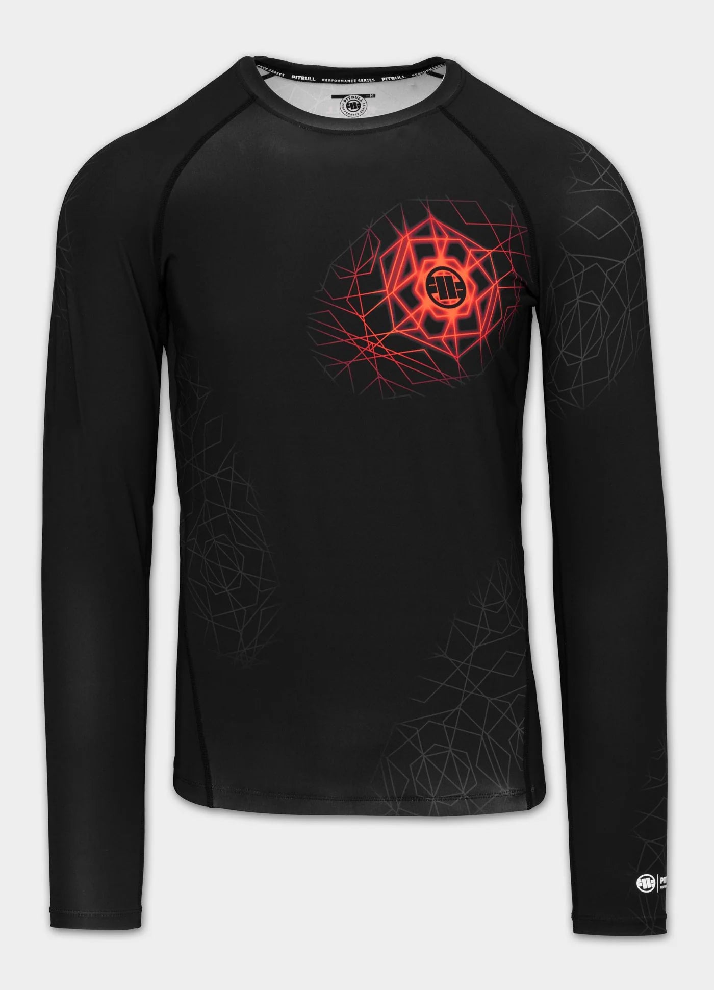 Rashguard longsleeve RAY - Black/ Fluo Red