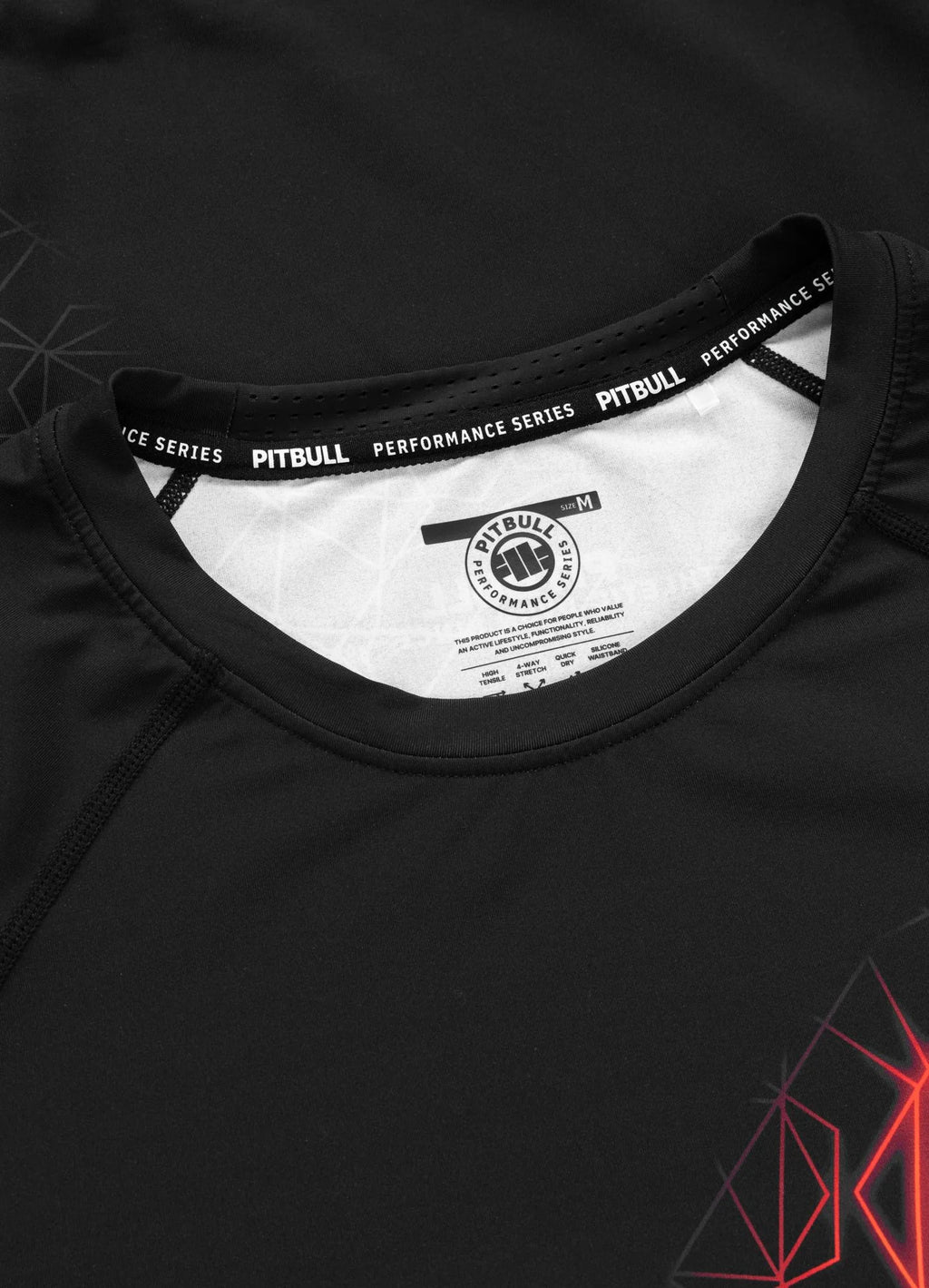 Rashguard longsleeve RAY - Black/ Fluo Red