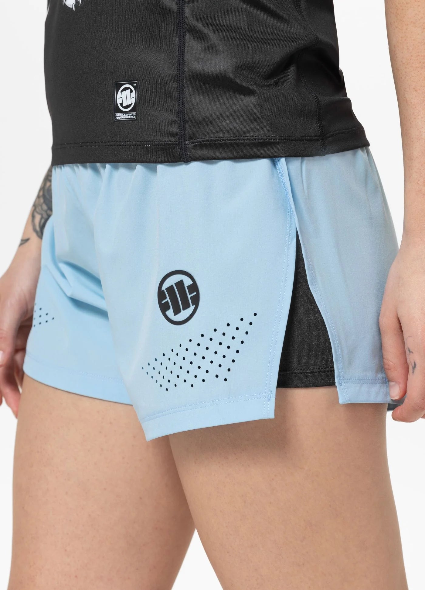 Women's Shorts Performance Pro plus Small Logo - Light blue